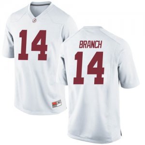 Men's Alabama Crimson Tide #14 Brian Branch White Replica NCAA College Football Jersey 2403AYEN8